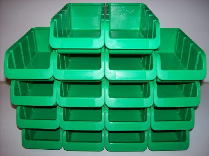 18 Profi-Sichtboxen PP Grösse 2/L in Farbe Grün 215/185 x 100 x 75 mm