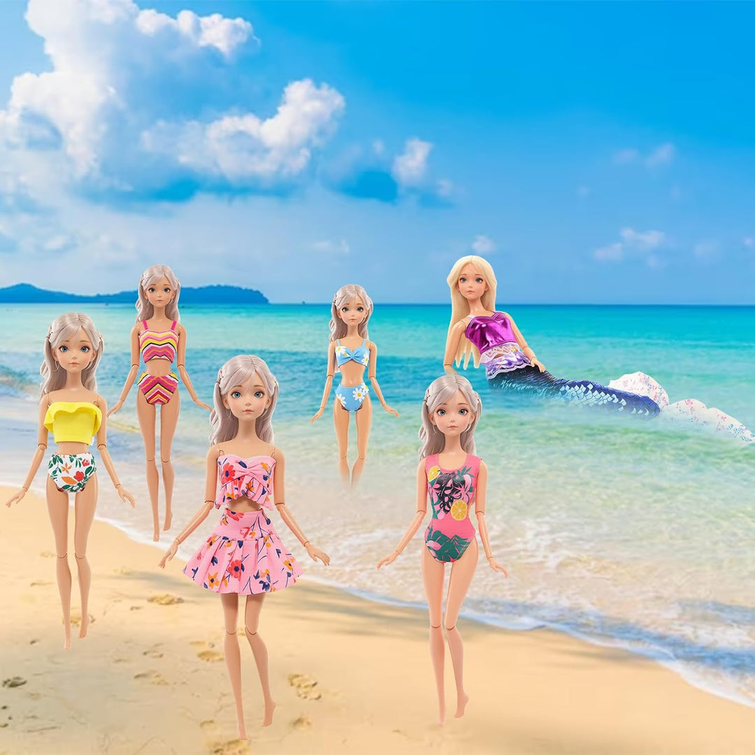 Miunana 10 Puppenkleidung Puppen Kleidung 5 Badeanzug Bikini 4 Meerjungfrau Schwimmbekleidung 1 Bade