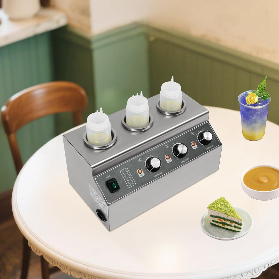 Elektrischer Sossenwärmer Kommerziell, DREI-Flaschen-Käsedispenser für Gastronomie, Saucenstation mi