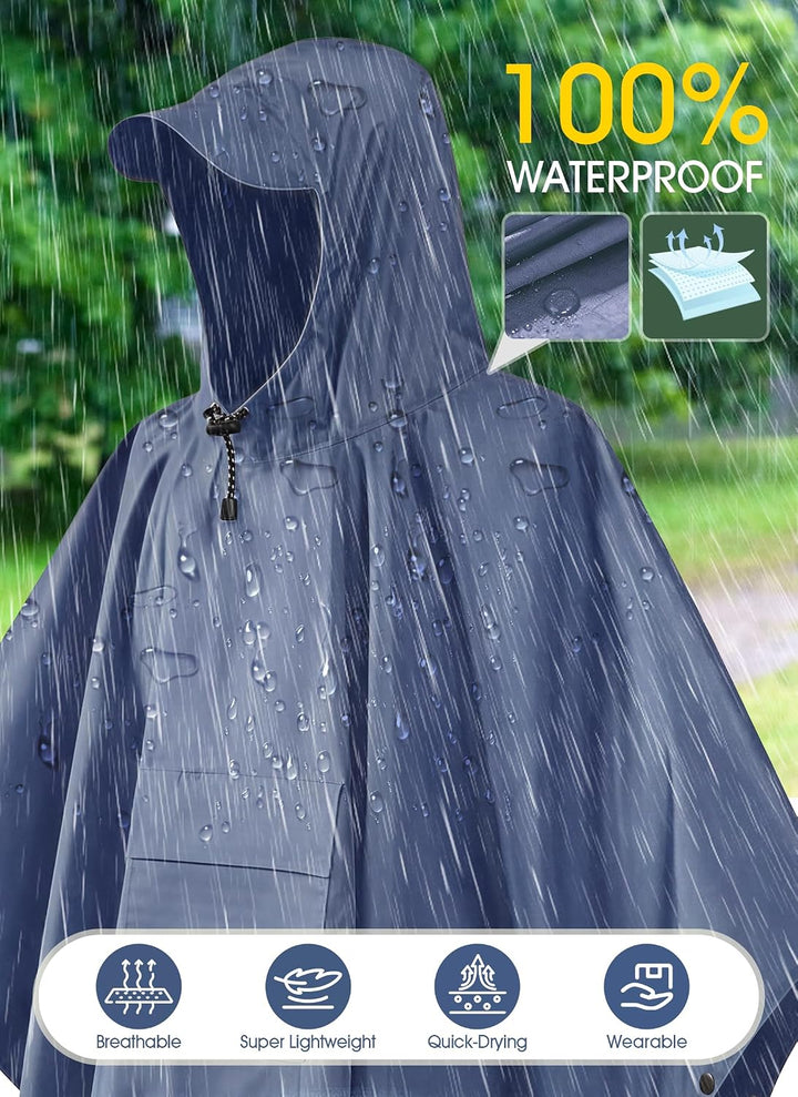 TOMSHOO Regenjacken Regenponcho Regenmantel Wasserdicht Unisex Camping Zelt Campingdecke Tarp Zeltpl
