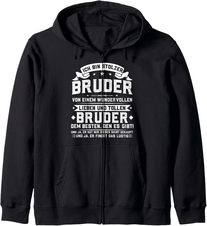 Ich bin stolzer Bruder von einem Bruder Bruder Geschwister Kapuzenjacke