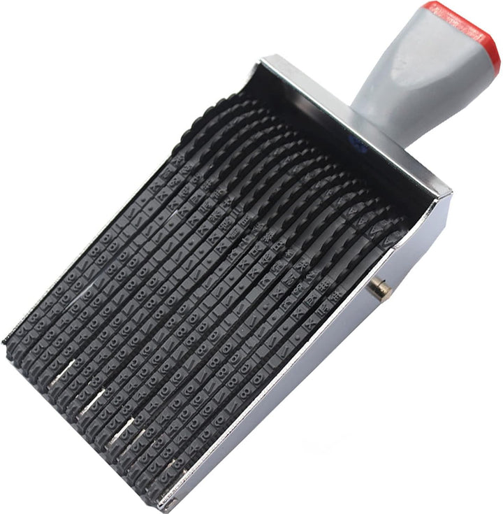 zeng Rolling Wheel Stamp 3 mm 16 Band Gummi Nummerierungsstempel,Abdruckgrösse 60 x3 mm Grauschwarz-