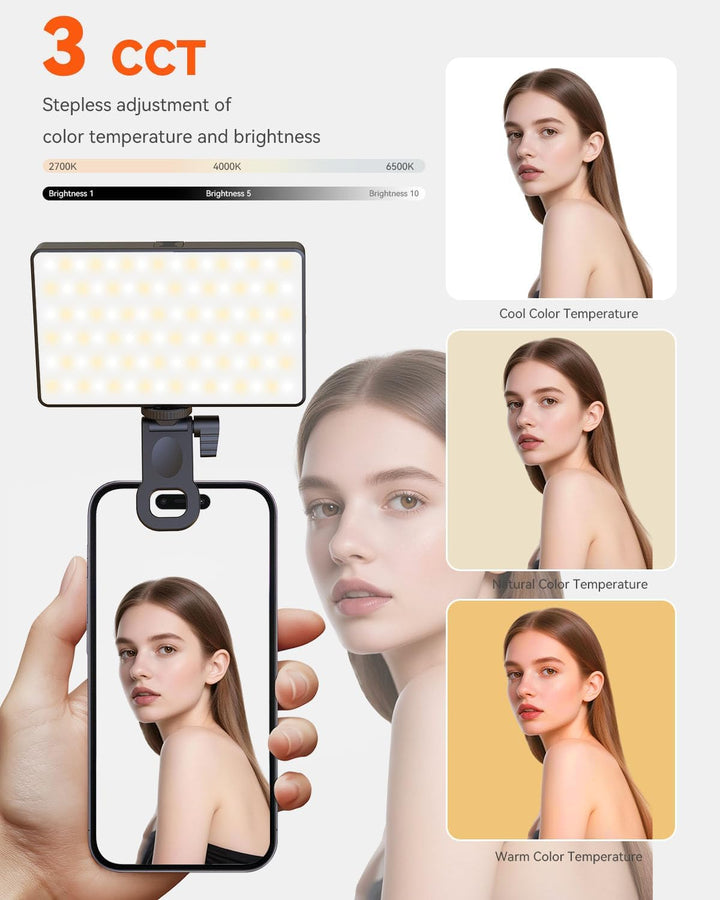 【Selfie Licht Ringlicht für Telefon】90 LED Wiederaufladbare iPhone Fülllichter, Ringlicht für Kamera