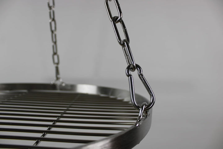 40cm Edelstahl Grillrost mit Kette Ø4, Schwenkgrill, Grillrost mit Kette, BBQ Grillrost, Camping Gri