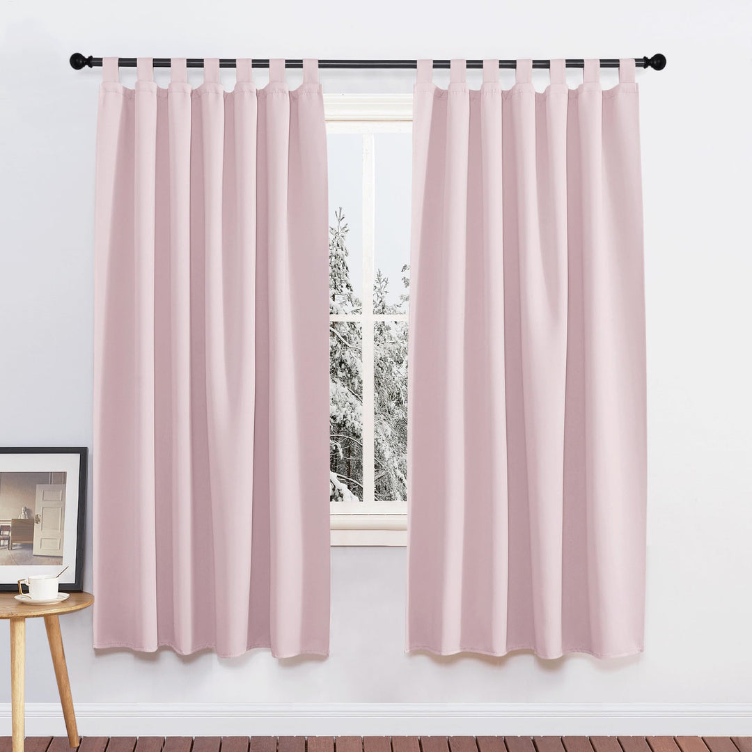 PONY DANCE Gardinen Kinderzimmer Mädchen - Schlaufengardinen 2er Set Blickdichte Vorhänge Hellpink S