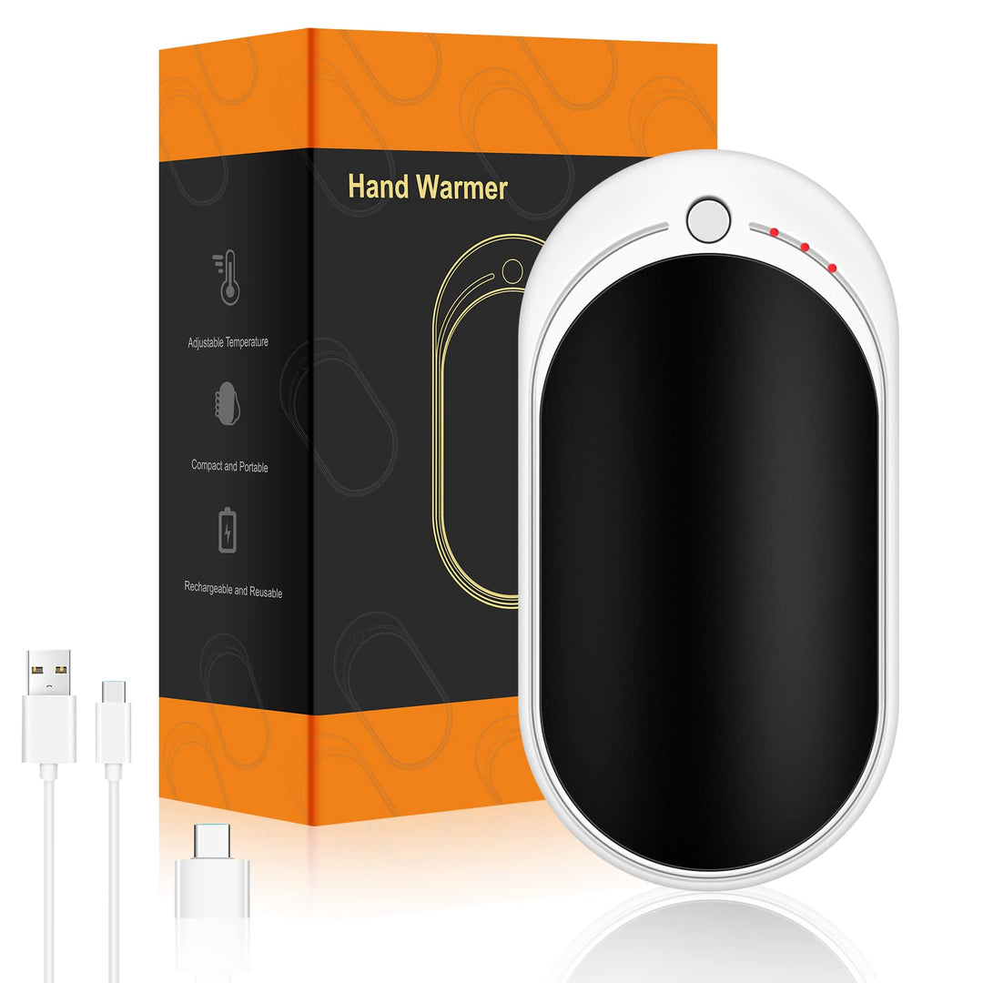 Handwärmer Elektrisch USB Wiederaufladbar Powerbank 5200mAh, Tragbar Taschenwärmer Wiederverwendbar