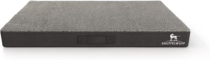 Knuffelwuff orthopädische Hundematte Ellenie aus Teddymaterial und Velours 100 x 65cm Grau, 100 x 65