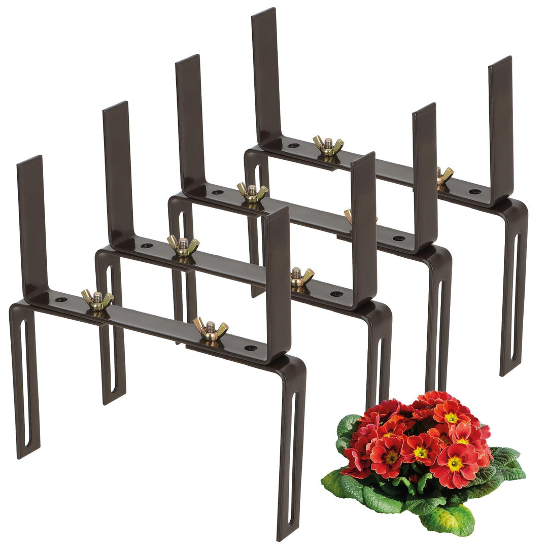 com-four® 4X Blumenkastenhalter für Balkon-Brüstungen und Geländer - Flexible Befestigung aus Metall