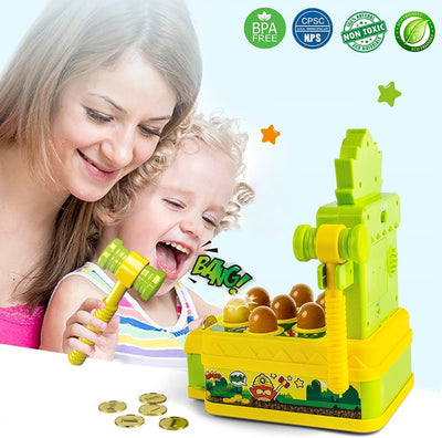 VATOS Whack Spiel,Schlag den Maulwurf,elektronisches Mini Arcade Spielzeug,Münzspiel mit 2 Hämmern,i