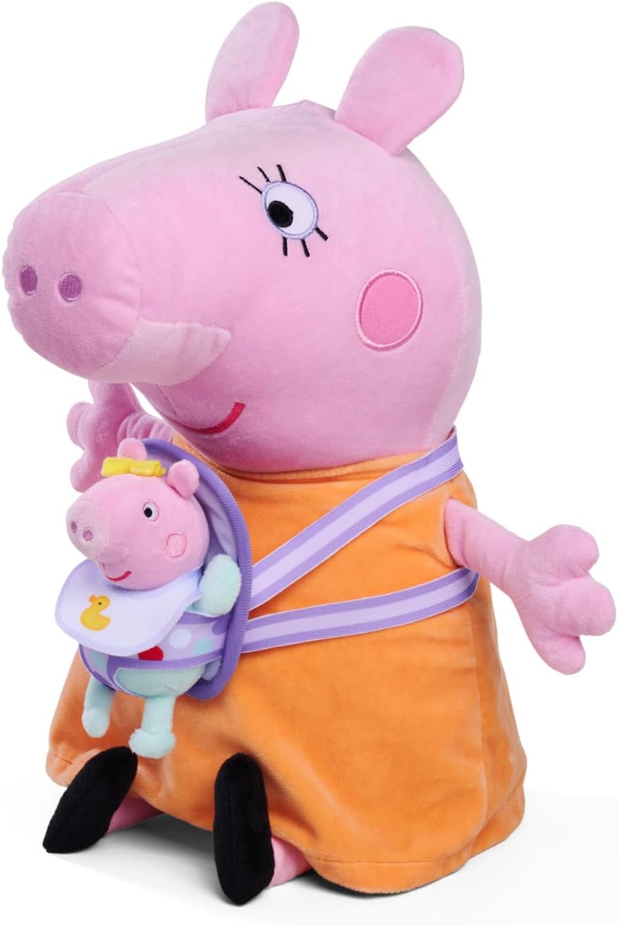 Simba Toys - Peppa Wutz – Mama mit Evie Plüschfigur 33cm – weiches Kuscheltier für Kinder ab 0 Jahre