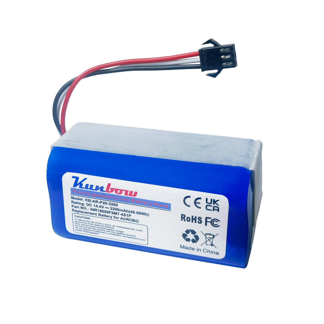 3200mAh Li-ion akku, Ersatzakku für AIRROBO P20 Saugroboter.(14.4V / 46.08Wh)