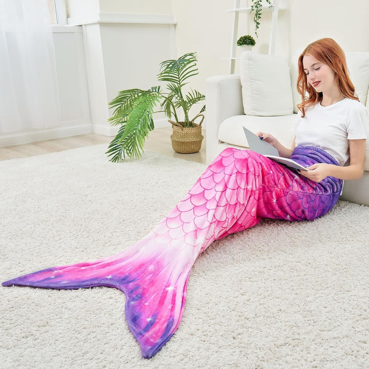 WERNNSAI Meerjungfrau Decke Erwachsene - Weiche Meerjungfrauen Decke 160 x 70 cm Weicher Flanell Mee