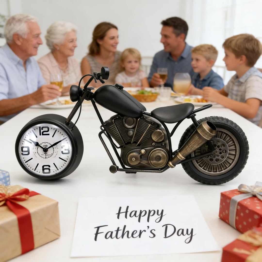 Vintage-Schreibtischuhr, Tischuhr, Motorrad-Geschenke für Männer, rustikale Bauernhaus-Dekoration, G