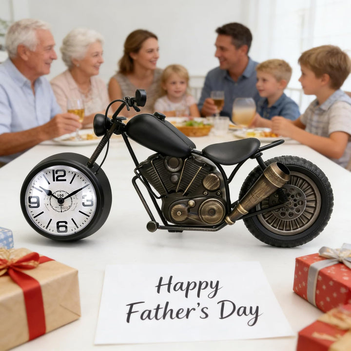 Vintage-Schreibtischuhr, Tischuhr, Motorrad-Geschenke für Männer, rustikale Bauernhaus-Dekoration, G