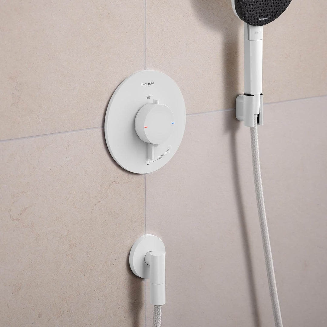 hansgrohe FixFit Fine S - Schlauchanschluss Dusche, universaler Wandanschluss mit Rückflussverhinder
