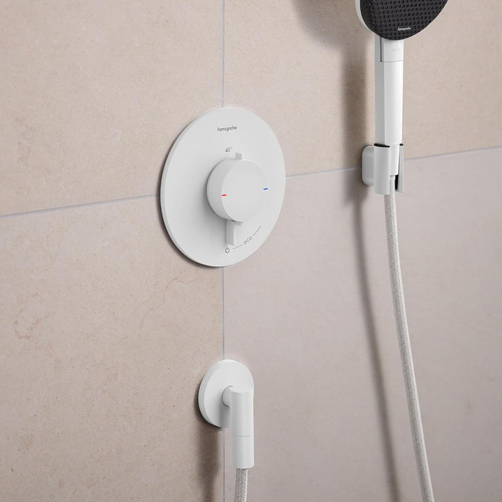 hansgrohe FixFit Fine S - Schlauchanschluss Dusche, universaler Wandanschluss mit Rückflussverhinder