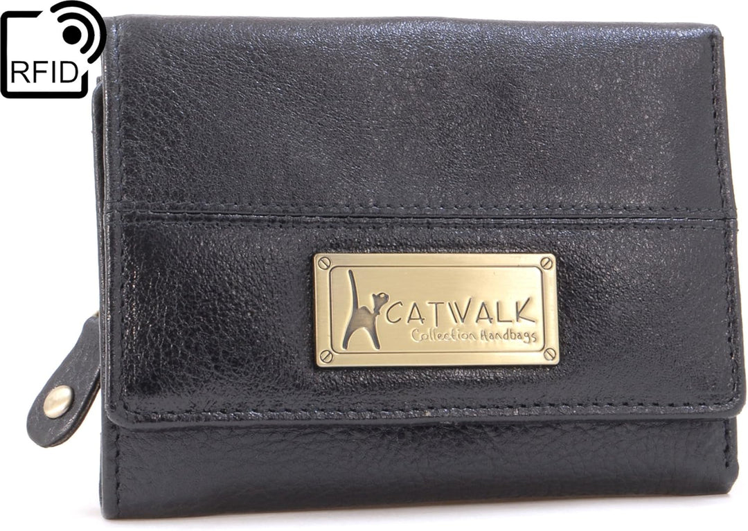 Catwalk Collection Handbags - Leder - Geldbörse/Damenbörse/Geldbeutel mit Geschenkbox - RFID - Victo