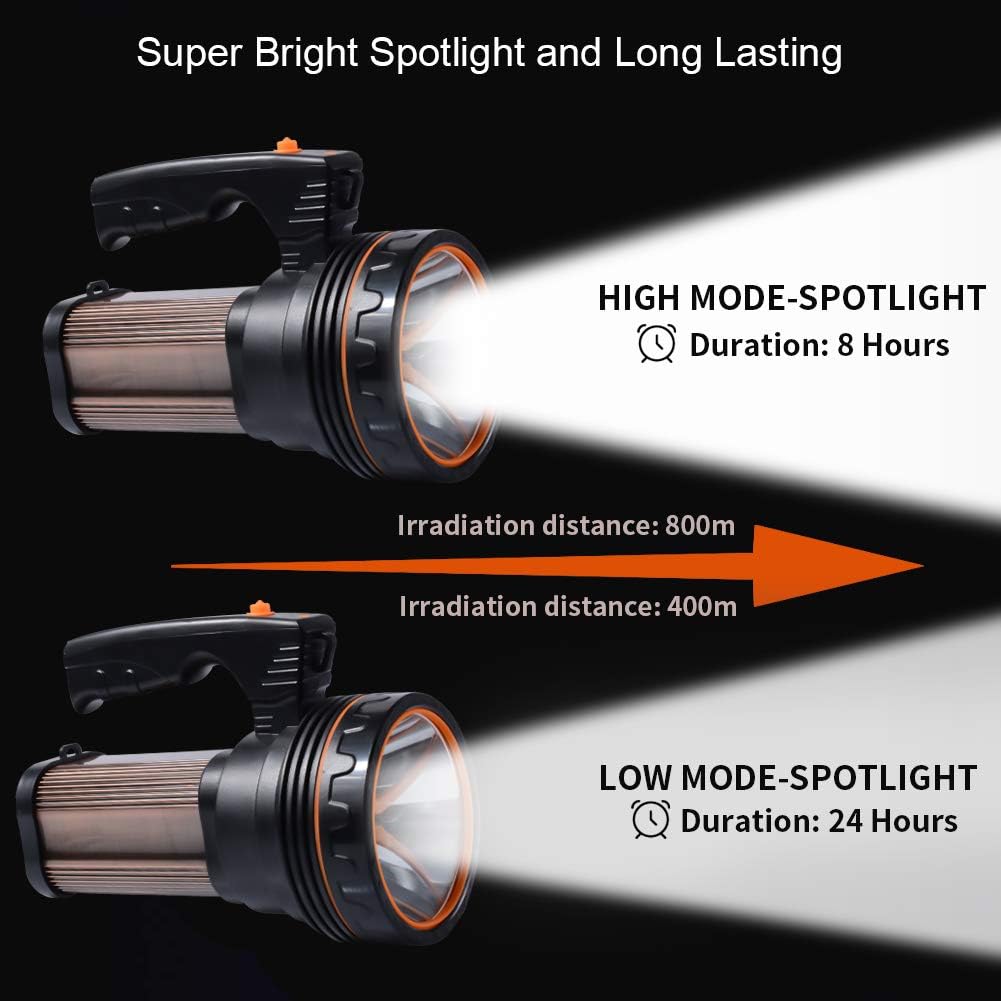 AF-WAN LED Taschenlampe Wiederaufladbar LED Handscheinwerfer 6000 Lumens,CREE Handlampe 9000mAh Supe