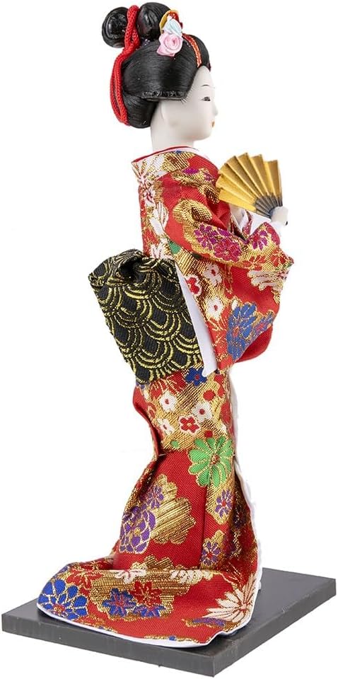 lachineuse - Japanische Puppe aus rotem Kimono - Traditionelle asiatische Puppe 31 cm - japanische D