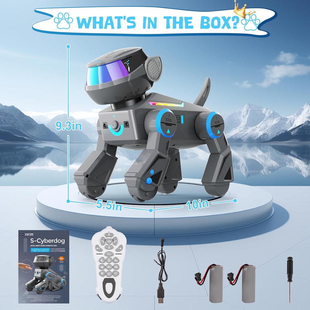 Ferngesteuerter Spielzeug Roboter Hund für Kinder, Schlau Roboter Programmierbar Welpen Spiele mit B