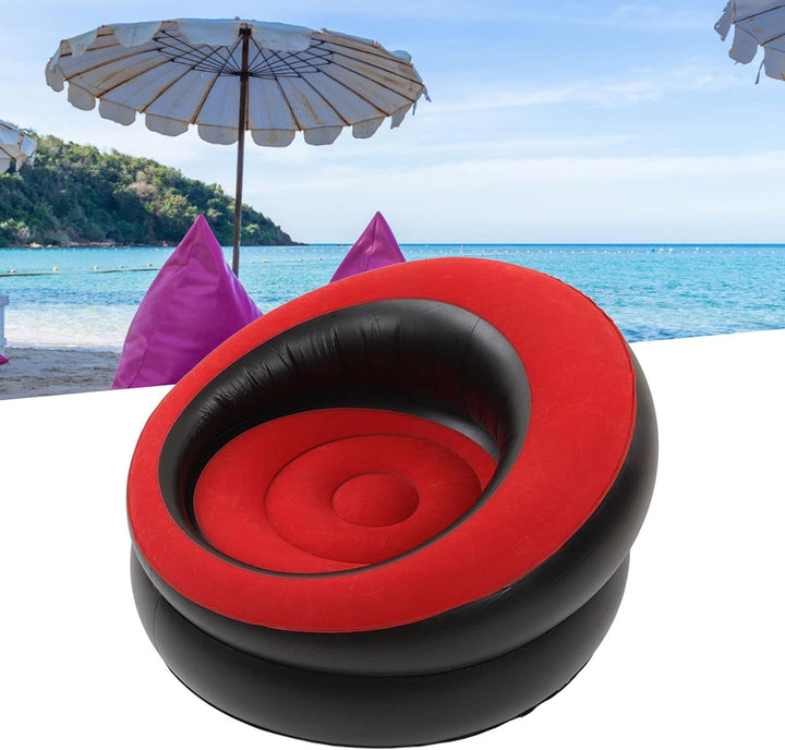 Focket Aufblasbare Couch, Beflocktes Luftsofa, Tragbarer Aufblasbarer Stuhl, Wasserdichtes Aufblasba