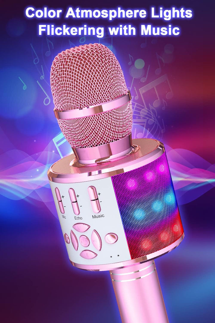 BONAOK Magic Sing Karaoke Microphone, Bluetooth Microphone Karaoke Kids, 4 in 1 Sing Microphone, Wir