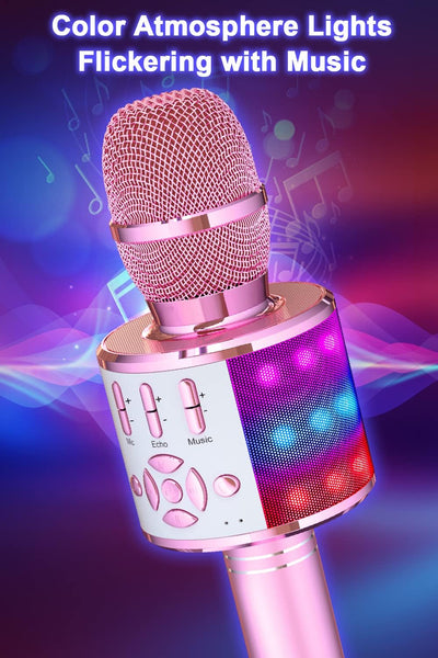 BONAOK Magic Sing Karaoke Microphone, Bluetooth Microphone Karaoke Kids, 4 in 1 Sing Microphone, Wir