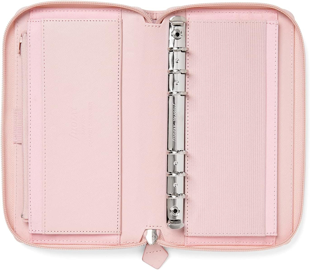 Filofax Saffiano Personal Compact Organizer mit Reissverschluss, Rouge blush, blush
