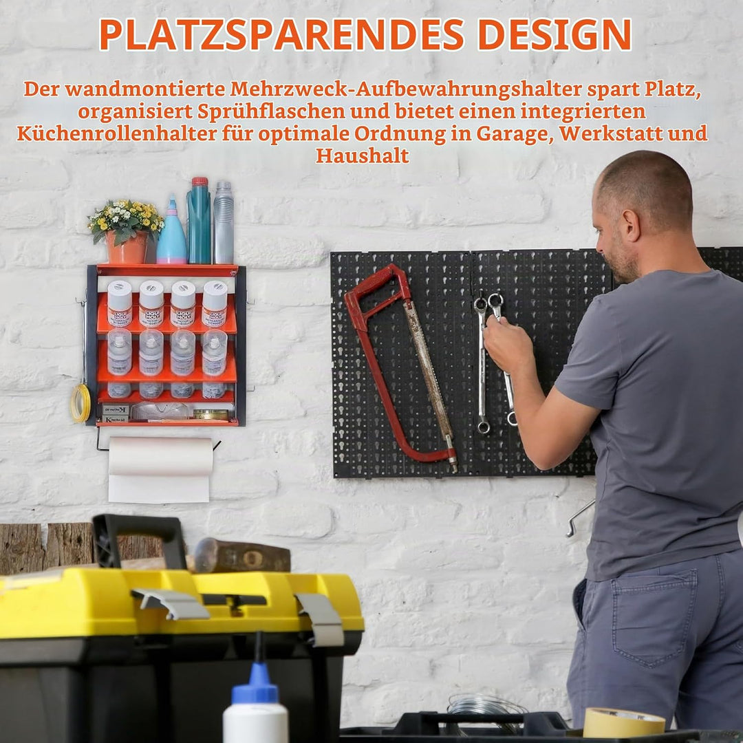 BONJUME Dosenhalter, Sprühflaschenregal Wandregal Dosenhalter Aufbewahrungsschrank Spraydosenhalter