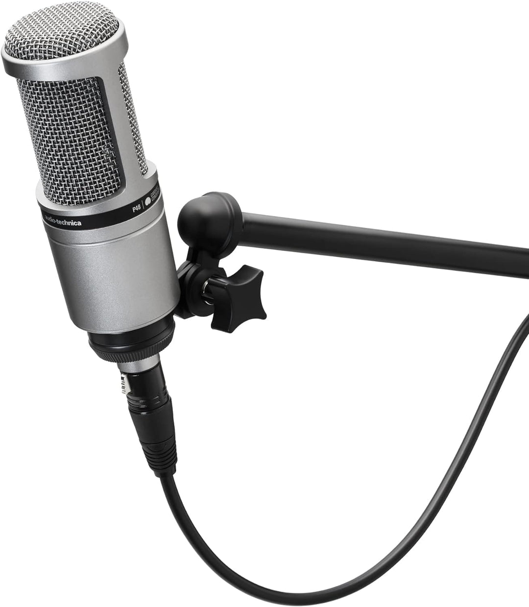 Audio-Technica AT2020 Kondensatormikrofon mit Nierencharakteristik (XLR Anschluss) für Voiceover, Po