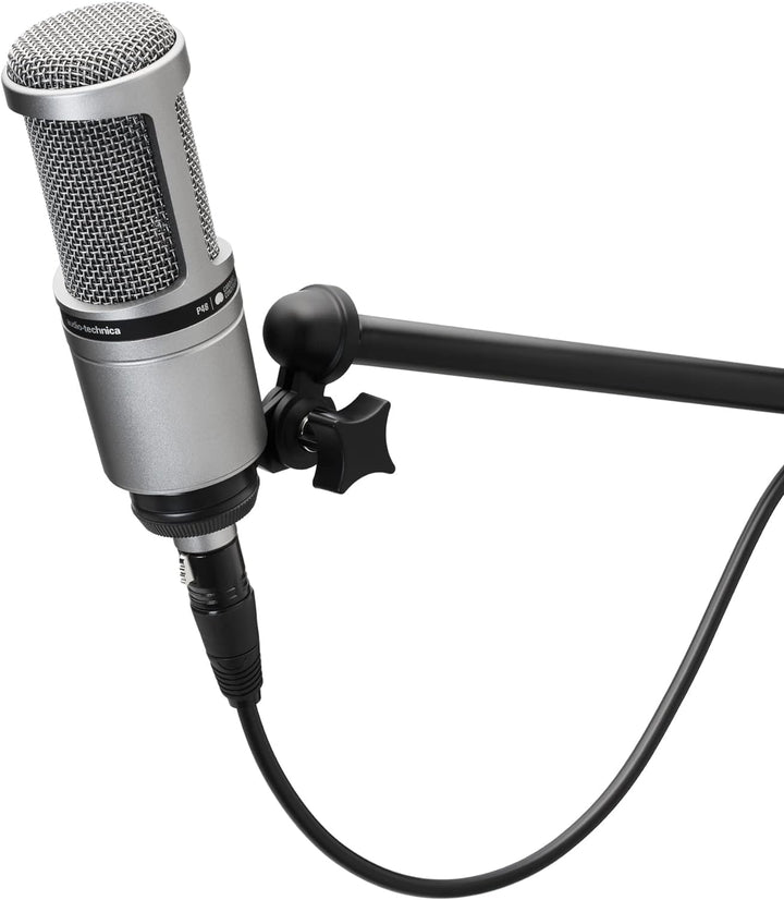 Audio-Technica AT2020 Kondensatormikrofon mit Nierencharakteristik (XLR Anschluss) für Voiceover, Po
