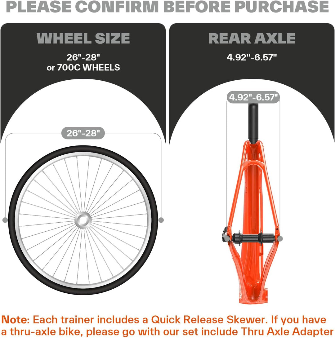 Sportneer Rollentrainer Fahrrad - Magnetischer Rollentrainer für 26-28" & 700C Schnellspanner Vorder