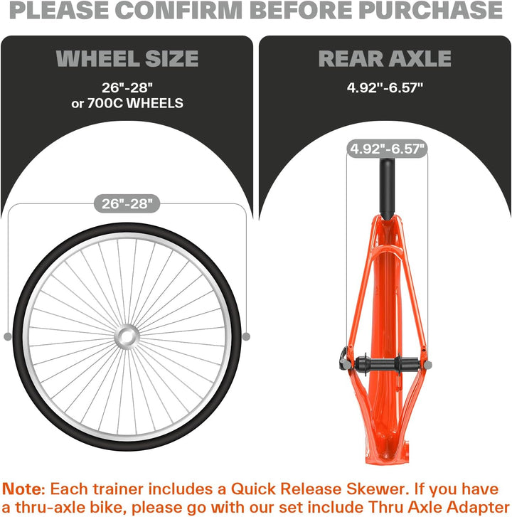 Sportneer Rollentrainer Fahrrad - Magnetischer Rollentrainer für 26-28" & 700C Schnellspanner Vorder