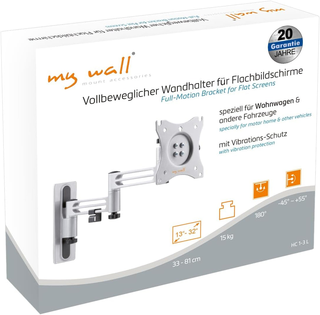 My Wall TV-Wandhalterung für Wohnmobile – HC1-3L, TV Wandhalterung für Wohnmobil und Wohnwagen, Fern