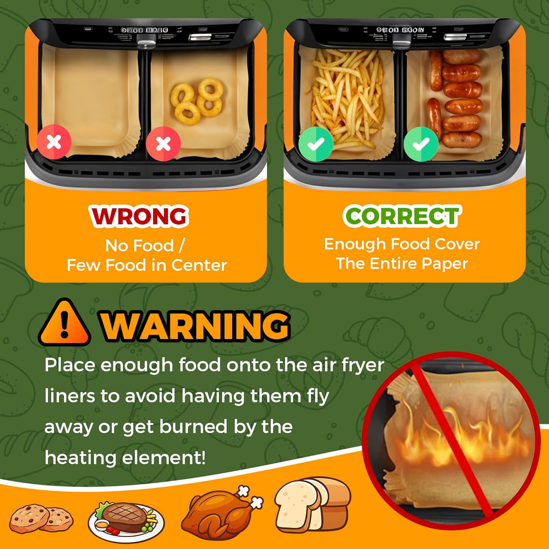 225 Stück Backpapier für Heissluftfritteuse Ninja Foodi Flexdrawer AF500EU 10,4L, Hot Air Fryer Acce