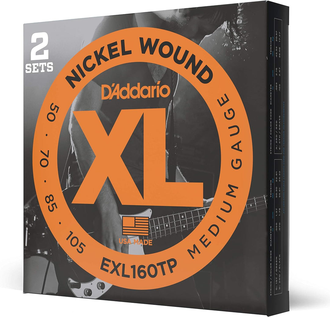 D'Addario E Bass Gitarrensaiten | Saiten E Bass | Bassgitarre Saiten | Saiten E-Bass | DER BELIEBTES