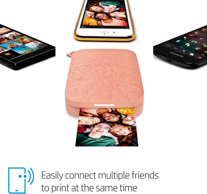HP Sprocket Portable 5x7.6 cm Sofortbilddrucker (Rosa) Drucken Sie Bilder auf Zink Sticky-Backed Pap