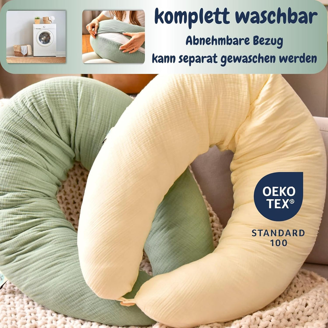 sei Design Stillkissen Mikroperlen XXL Lagerungskissen Schwangerschaftskissen Seitenschläferkissen 1