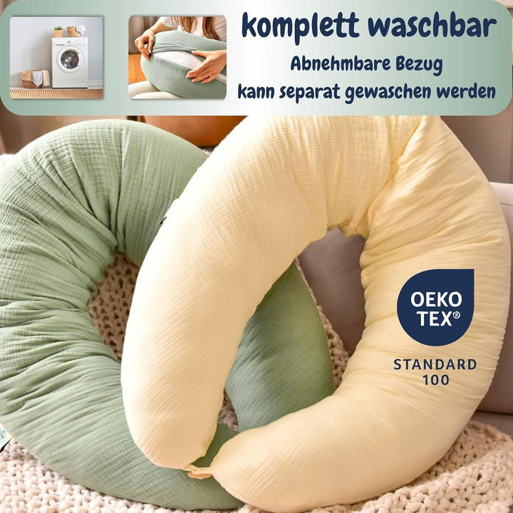 sei Design Stillkissen Mikroperlen XXL Lagerungskissen Schwangerschaftskissen Seitenschläferkissen 1