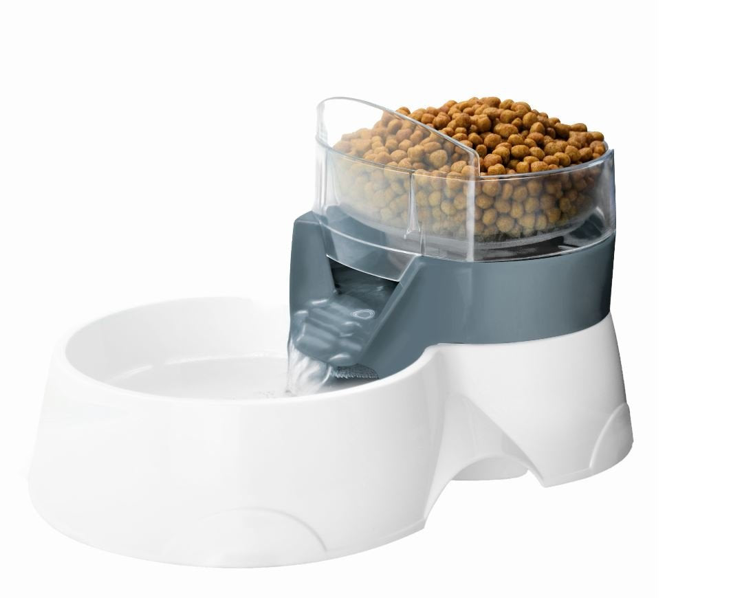 Ebi & Futterautomat Pet Feeder 2in1 Grau