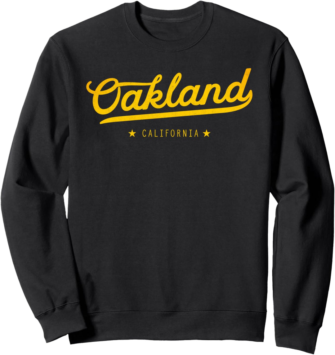 Yellow Vintage Retro Oakland California Bay Area Novelty Sweatshirt