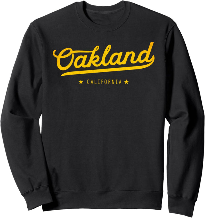 Yellow Vintage Retro Oakland California Bay Area Novelty Sweatshirt