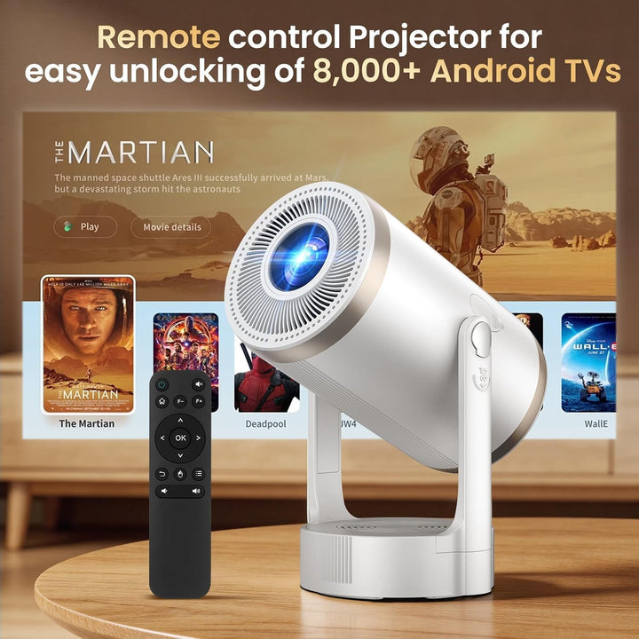 Mini Beamer 4K 1080P Full HD, 200ANSI Projektor, Auto Fokus &amp; Auto Keystone | 22.000 Lumen, WLAN 6 &amp;