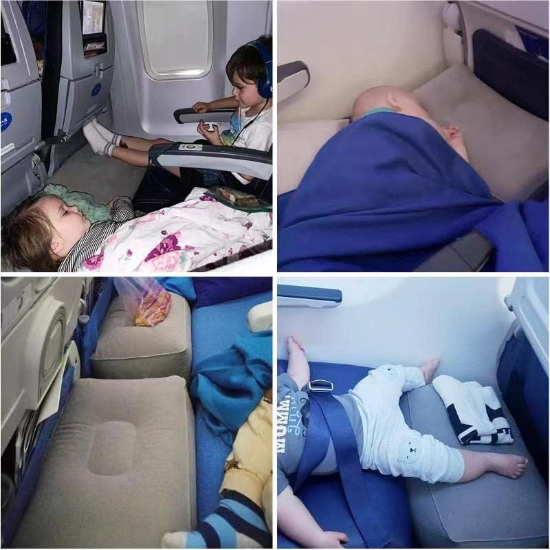 Aufblasbare Fussstütze Flugzeug, Mainiusi Fussstütze Flugzeug für Kinder, Reise Fussstütze Kissen fü