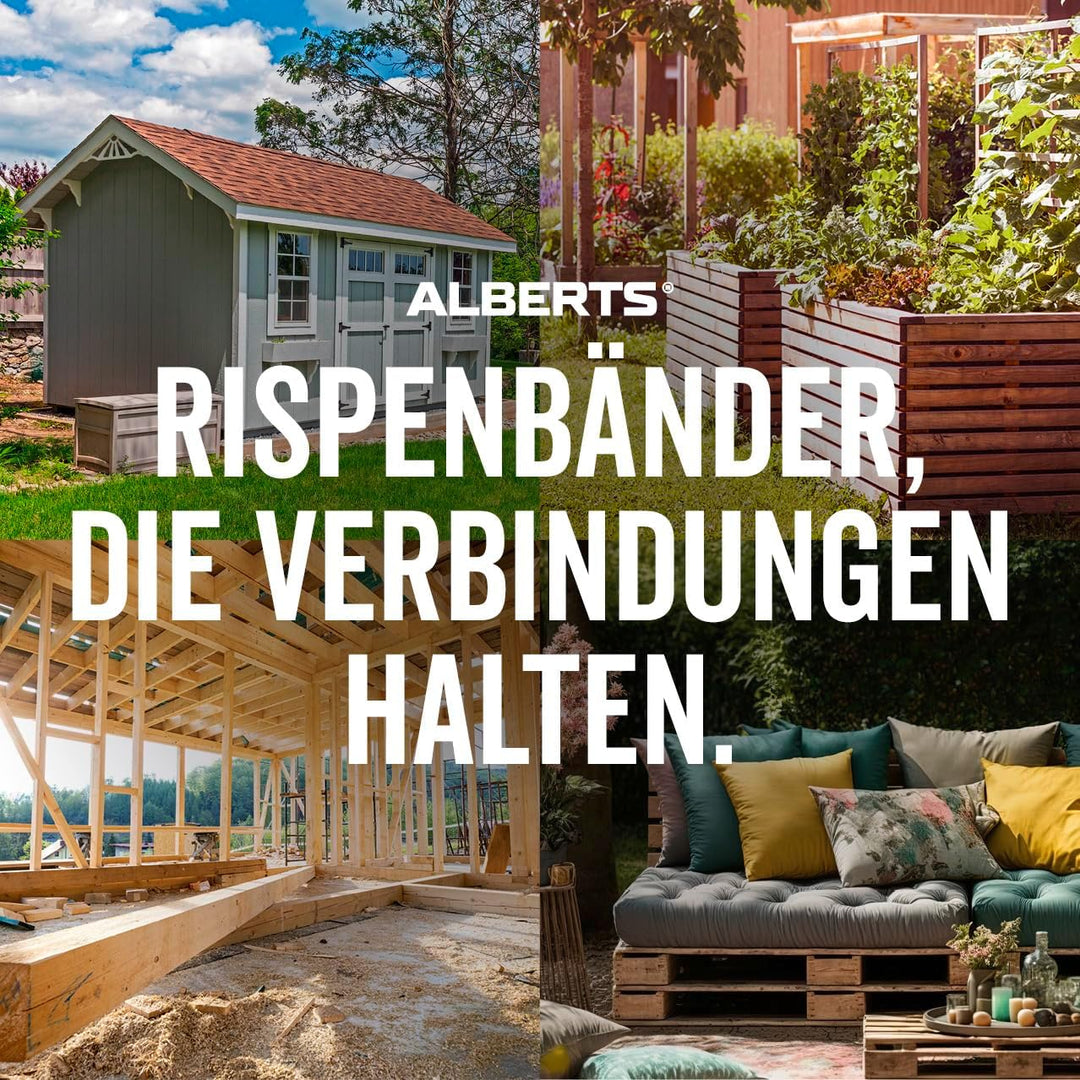 Alberts 339043 Rispenband | sendzimirverzinkt | 10 m, 40 x 2 mm, 10 m