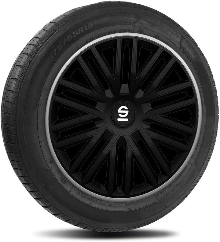 Sparco Radzierblenden Bergamo - 14-Zoll - Schwarz/Grau - Satz mit 4 Stück