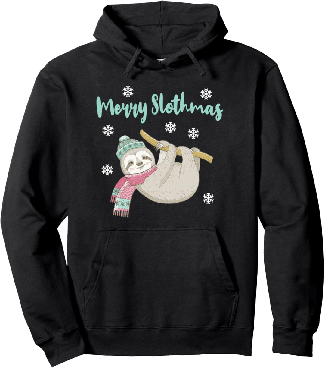 Merry Slothmas Xmas Faultier Frohe Weihnachten Pullover Hoodie
