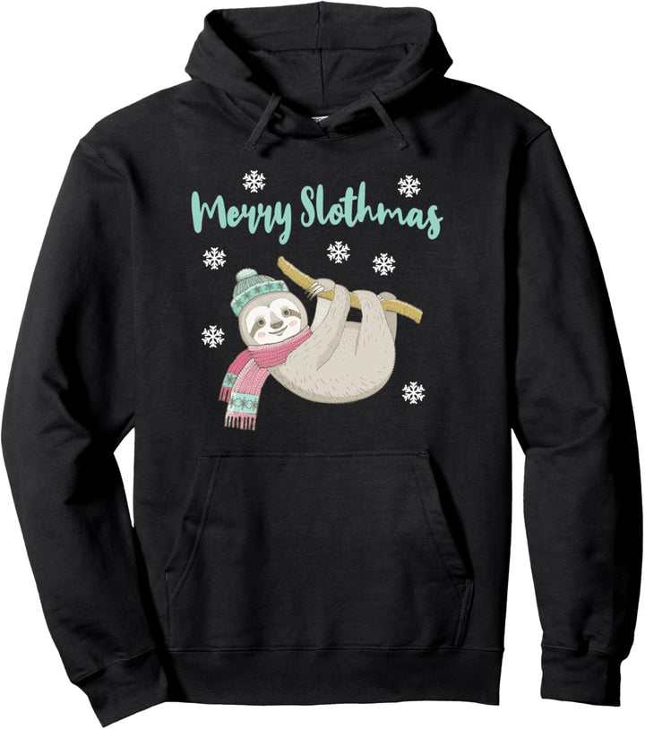 Merry Slothmas Xmas Faultier Frohe Weihnachten Pullover Hoodie