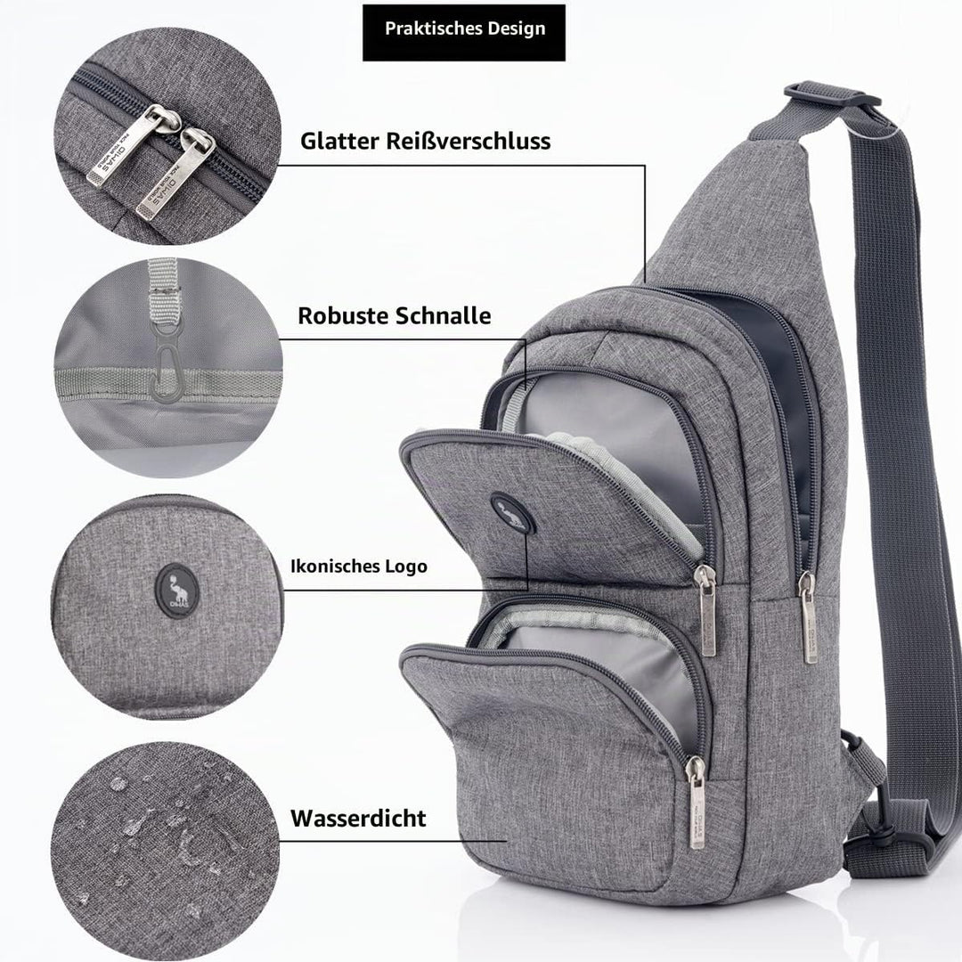 OIWAS Brusttasche Herren Kleine Kuriertasche Leichte Schultertasche zum Freizeit Urlaub Wandern Umhä