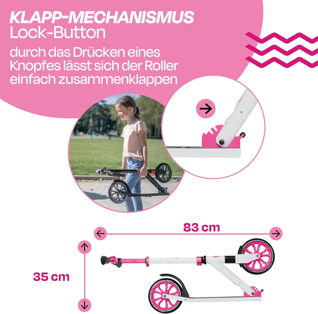 GLOBBER NL 205 Roller – Tretroller Kinder ab 6 Jahre, Teens und Erwachsene - Scooter 205 mm - ABEC 7
